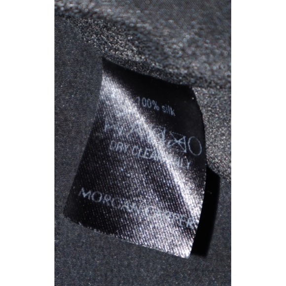 Morgan Carper Shirt Women Small Black Silk Tie Strap Crop Flowy Tank Top EUC - Picture 4 of 4